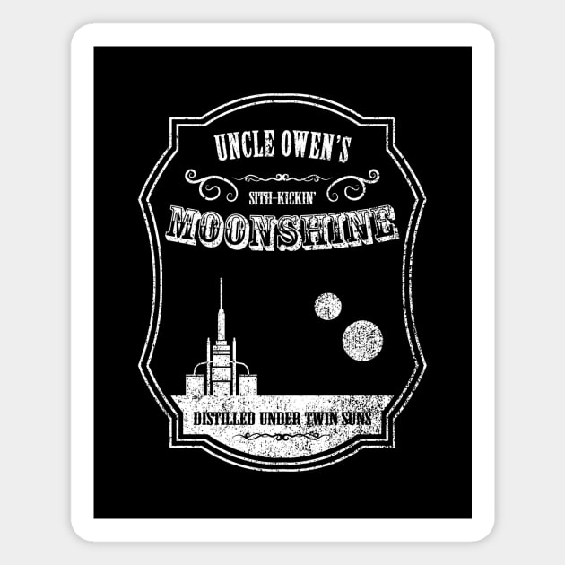 Uncle Owen's Moonshine (distressed) Magnet by GloopTrekker